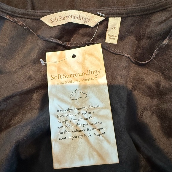 Soft Surroundings Women’s Suede Long Asymmetrical Jacket Size 2X - Picture 9 of 10